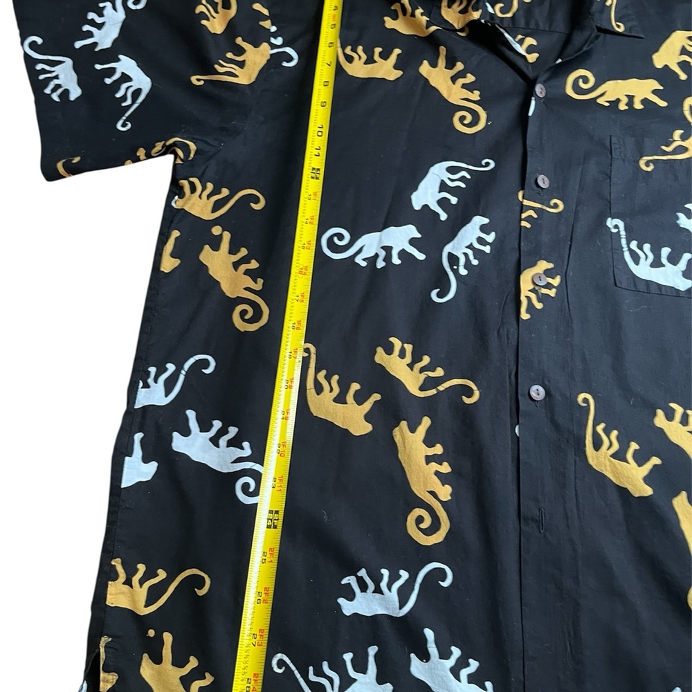 VTG Caribelle Batik
Men's Shirt - Rare
Lizard Gecko Print - Black/Gold/Blue - - Picture 5 of 8